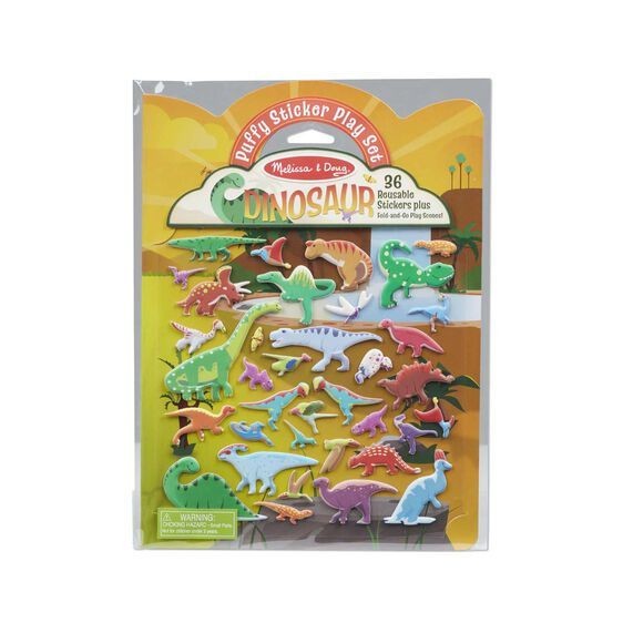 Melissa & Doug Dinosaur Puffy Sticker Activity Board School Kids NEW