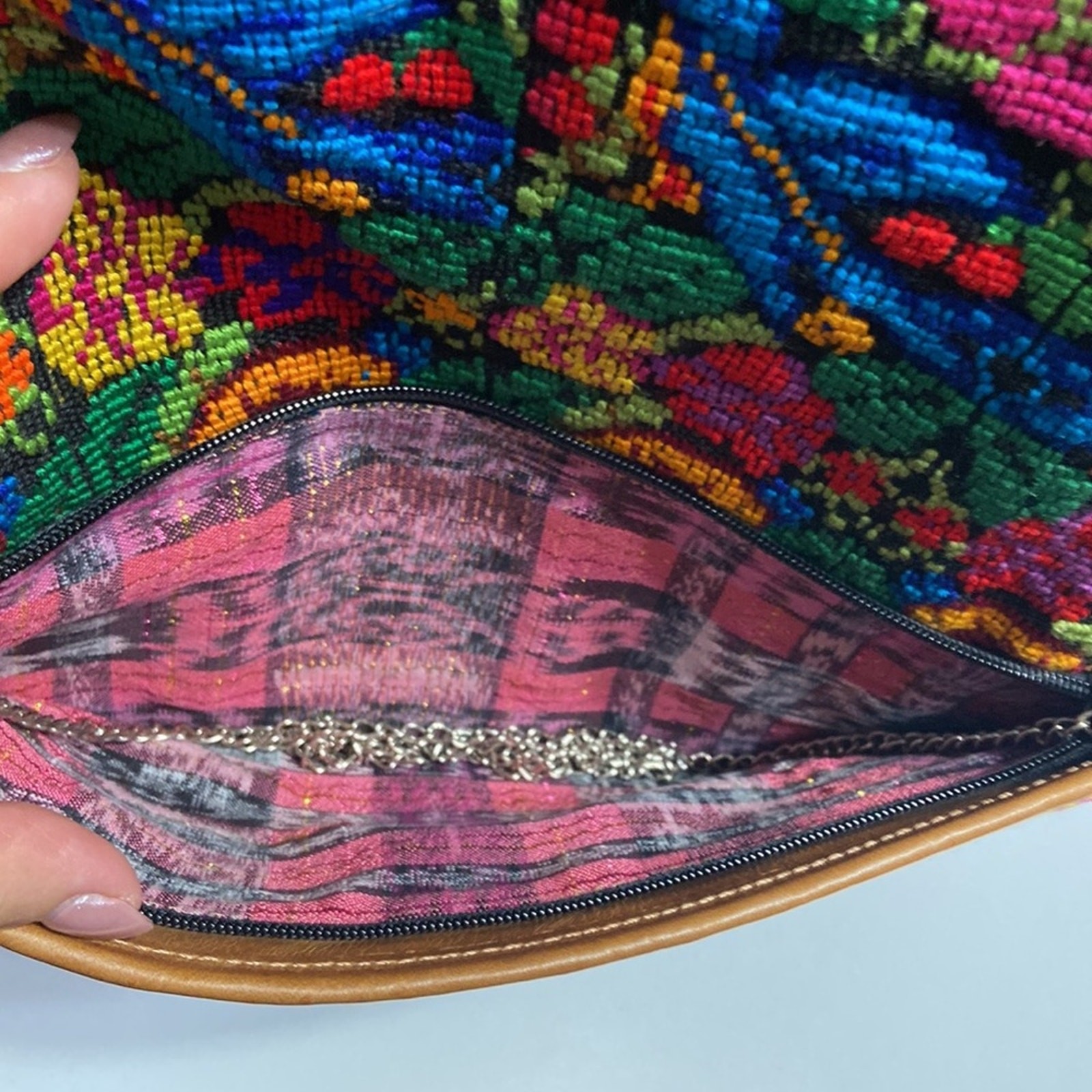 Mexican Handmade Embroidered Patchwork Leather Cl… - image 5