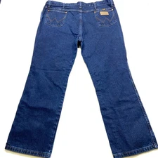 VTG Wrangler Western Cowboy Cut Jeans Mens 42x30 Blue Denim Cotton Bootcut Legs