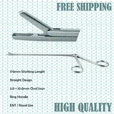 Takahashi Nasal Forceps 9.25'', 170mm Straight, 3x10mm Oval Jaws, Ring Handle