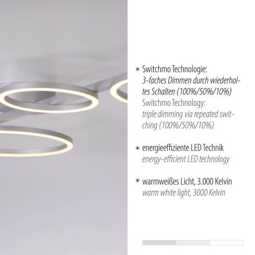 LED Deckenleuchte Metall 120 cm lang 3000 K Schwarz dimmbar Deckenlampe - Bild 4 von 7