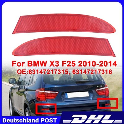 Reflektor Rücklichter Neu für BMW X3 F25 2010-2014 Set Rot 1Paar Rückstrahler