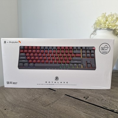 Royalaxe X ProtoArc R87 Mechanical Wireless Gaming Keyboard Brown New 