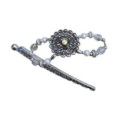 Beaded Hair Barrette Women s Accessory Clip Y2K Rhinestone Stamped irose.biz