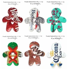 Gingerbread Man Christmas Ornament Handmade Recycled Aluminum Can You Choose