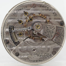 ELGIN 17j 14053015 GRADE 336, 18s POCKET WATCH MOVEMENT FOR REPAIR FV 