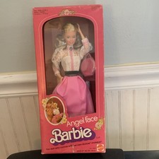 Mattel Barbie Angel Face Doll Blonde Curly Hair Blue Eyes 11.5 in 1982 Box