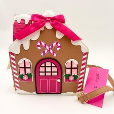 Betsey Johnson Gingerbread House Crossbody Bag Brown Pink Christmas XOHOLIDAY