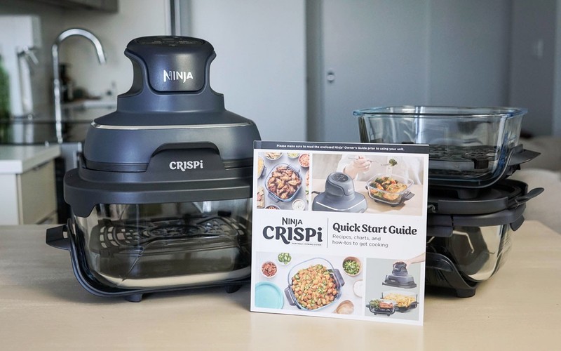 Ninja Crispi 4-in-1 Portable Glass Air Fryer Cooking System Cyberspace New