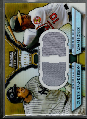 2011 Bowman Sterling Dual Relics Gold Refractors #GJ Granderson Jones /50