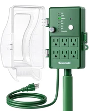 DEWENWILS Outdoor Timer 6 Grounded Outlets for Christmas Halloween Lights ETL