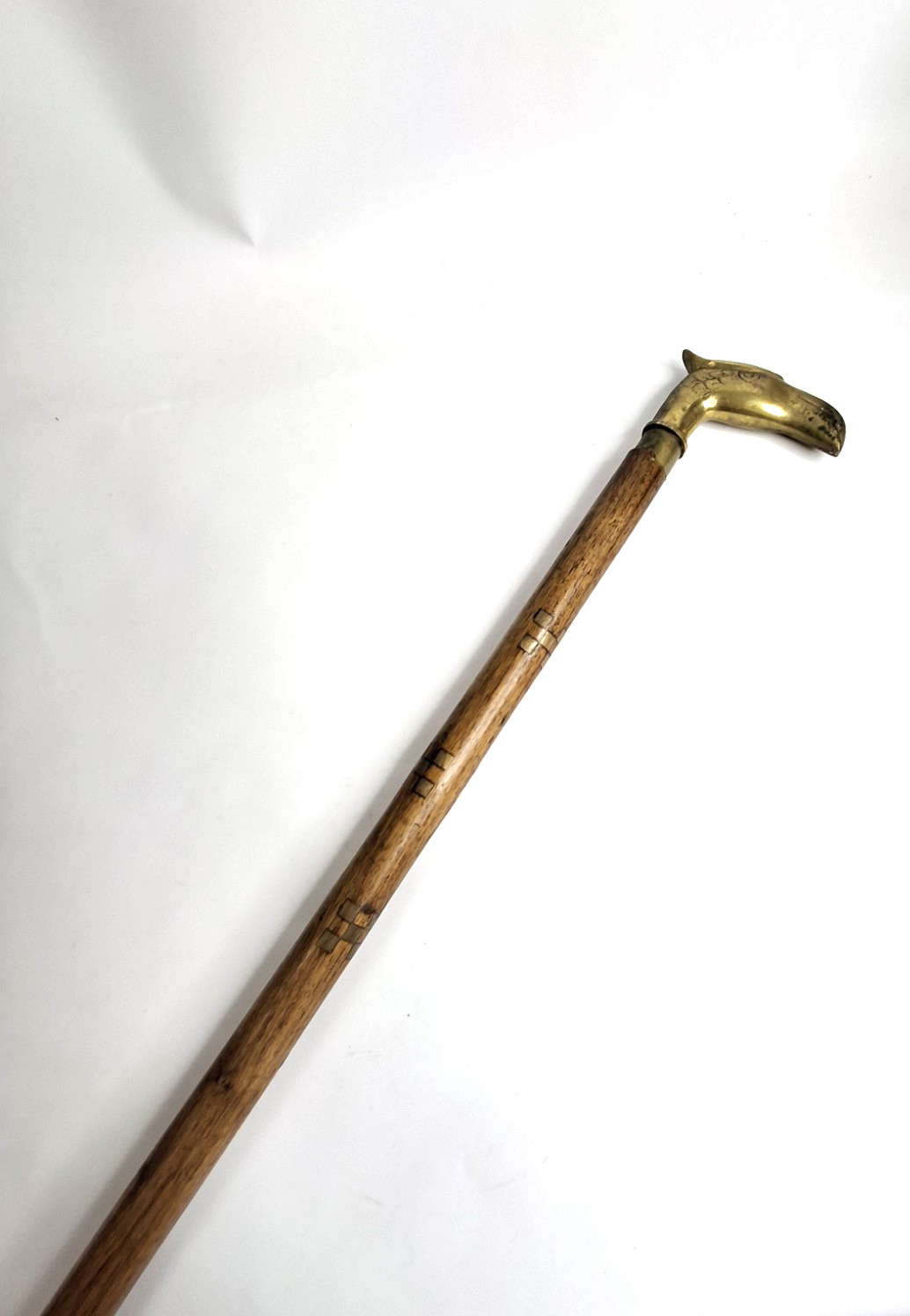 Vintage Cane Solid Brass Eagle Head with Brass In… - image 3