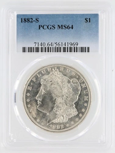 1882-S Morgan Silver Dollar PCGS MS64 S$1 San Francisco Minted No Reserve