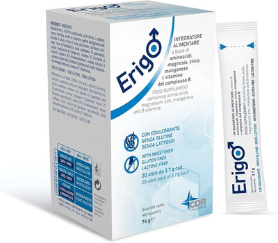 Erigo 20 Stick Integratore Alimentare per Uomo Con Arginina, Citrullina, Zinco,