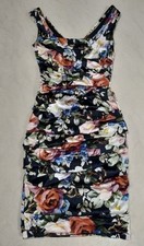 Dolce & Gabbana Floral Stretch Silk Sexy Draping Party Dress IT 42 Us 6 Uk 10
