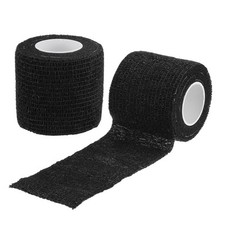 2" X 14.76ft Camo Tape Wrap 2 Rolls of Self-Adhesive Camouflage Tape Black