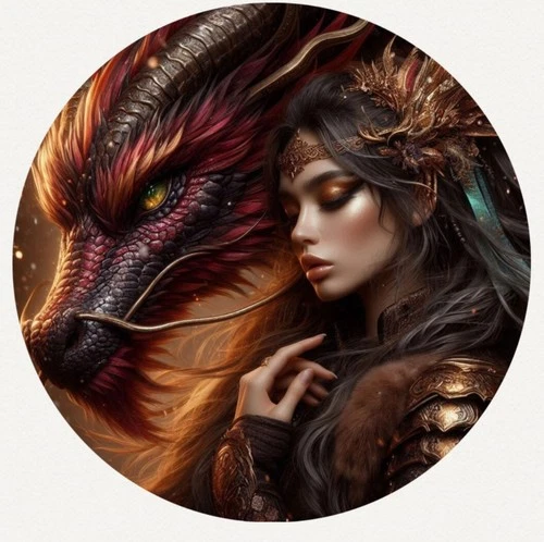 Hayleybug 1 oz Daughter of Pyros Dragon Lady Silver Art Round Mintage 15 w/ COA