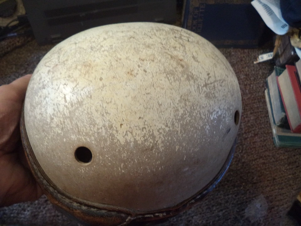 Bonito casco antiguo vintage de cuero Wilson de los años 20 pequeño de fútbol americano cara abierta #F2390 Foto 3 de 4
