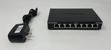 NETGEAR GS308 v3 8 Port Gigabit Ethernet Switch Used With Power Adapter