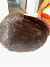 Beret Black Mink Hat Vintage  6” Diameter
