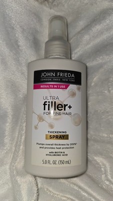 John Frieda Ultra Filler+ Thickening Spray Biotin Hyaluronic Acid Fine Hair 5 oz