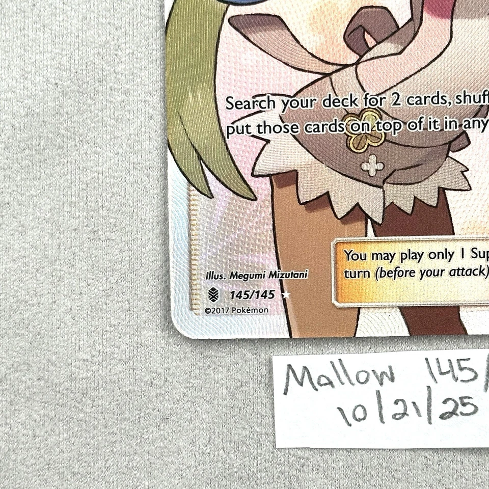 Pokemon Mallow 145/145 Guardians Rising Sun Moon Full Art Trainer Pokemon - Image 3 of 4