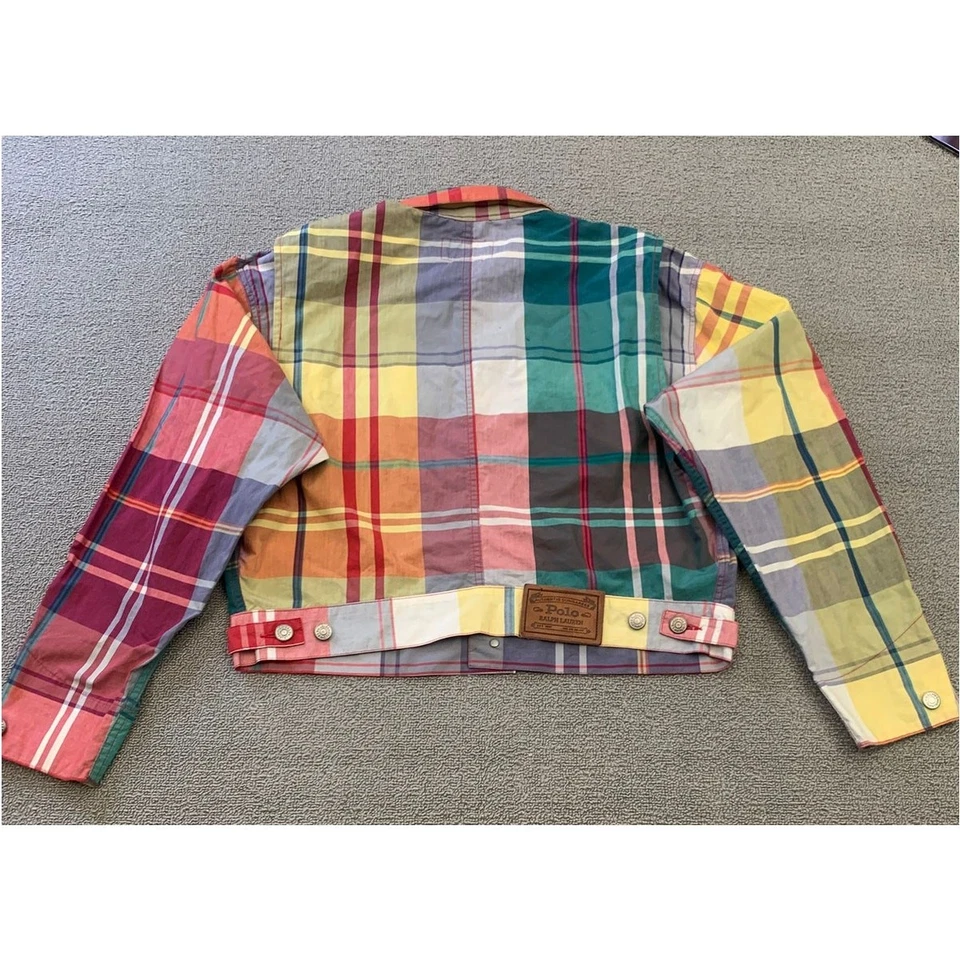 Chaqueta corta Polo Ralph Lauren Country para mujer mediana retazos a cuadros Foto 2 de 4