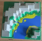 Lego 6024px2 Baseplate Raised 32x32 Canyon with Blue River Pirate 6298 6281 MOC