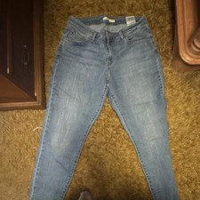 Levi's Women's Blue Medium Wash Skinny Jeans Solid Denim Zip Button Plus Size