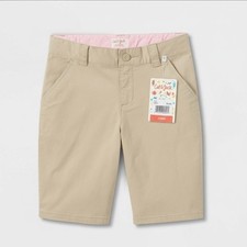 Kid  s Uniform Chino Shorts - Cat  Jack  Khaki  Size 18