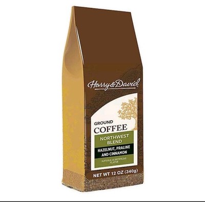 2PK Harry & David Northwest Blend Ground Coffee 12oz Hazelnut Praline Cinnamon