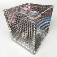 Sally Designs Vintage Acrylic Elegant Tissue Box Cover Checkered Pattern MCM