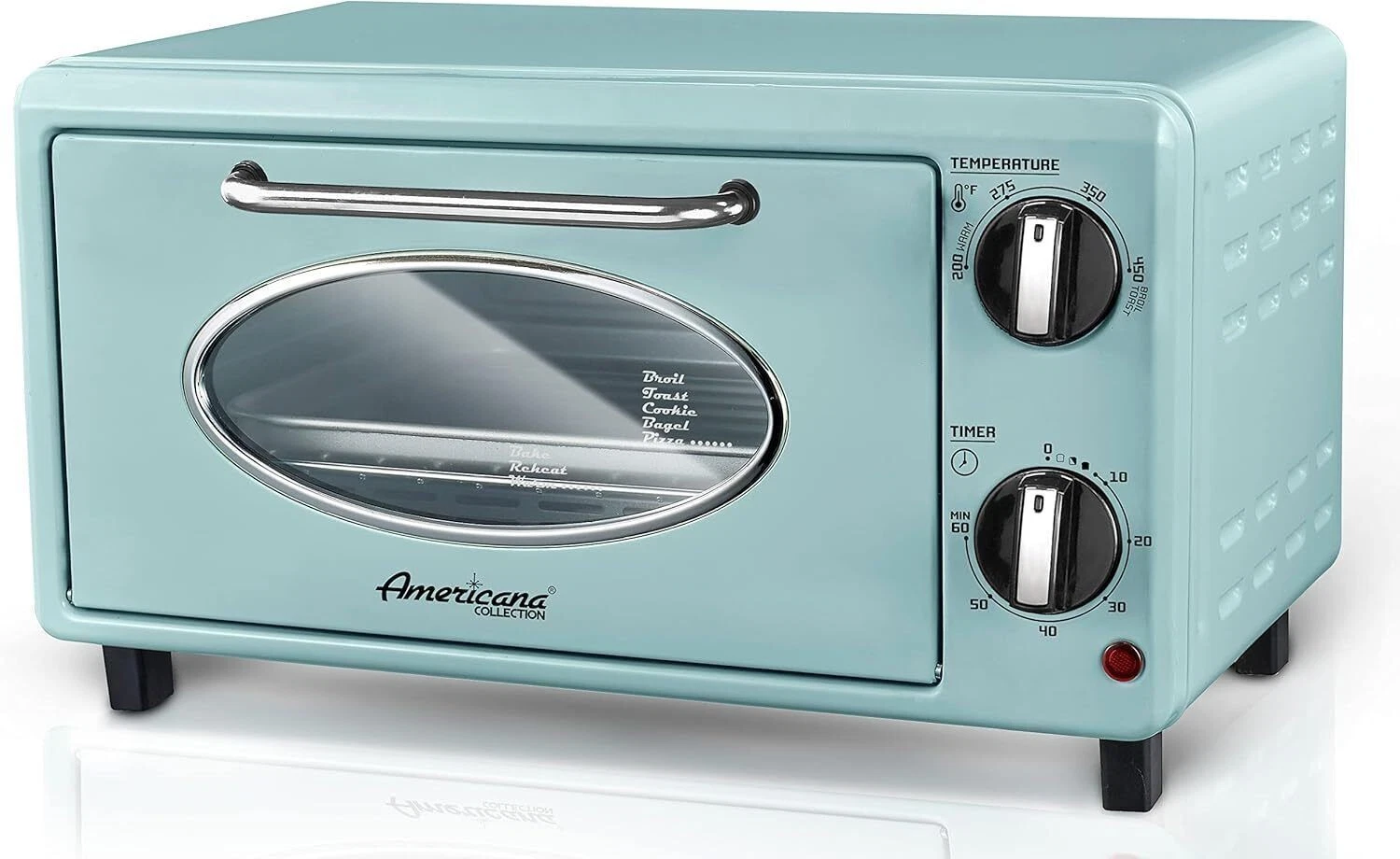 2 Slice Countertop Toaster Oven Bake Toast Temperature Control & Adjustable