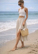 a.n.a. Maxi Skirt Summer Boho Lightweight EUC L Airy Gorgeous NWOT