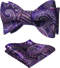 Bow Ties for Men Paisley Bowties Mens Self Tie Bow Tie and Pocket Square Set For