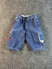 VTG Y2K 90s Tommy Hilfiger Baby Denim Cargo Flag Pocket Shorts 3-6 Months