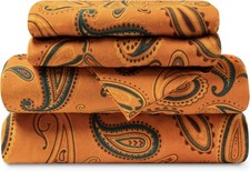Flannel Cotton Bed Sheet Set, Set Includes: One Flat Sheet, One Fitted Sheet,