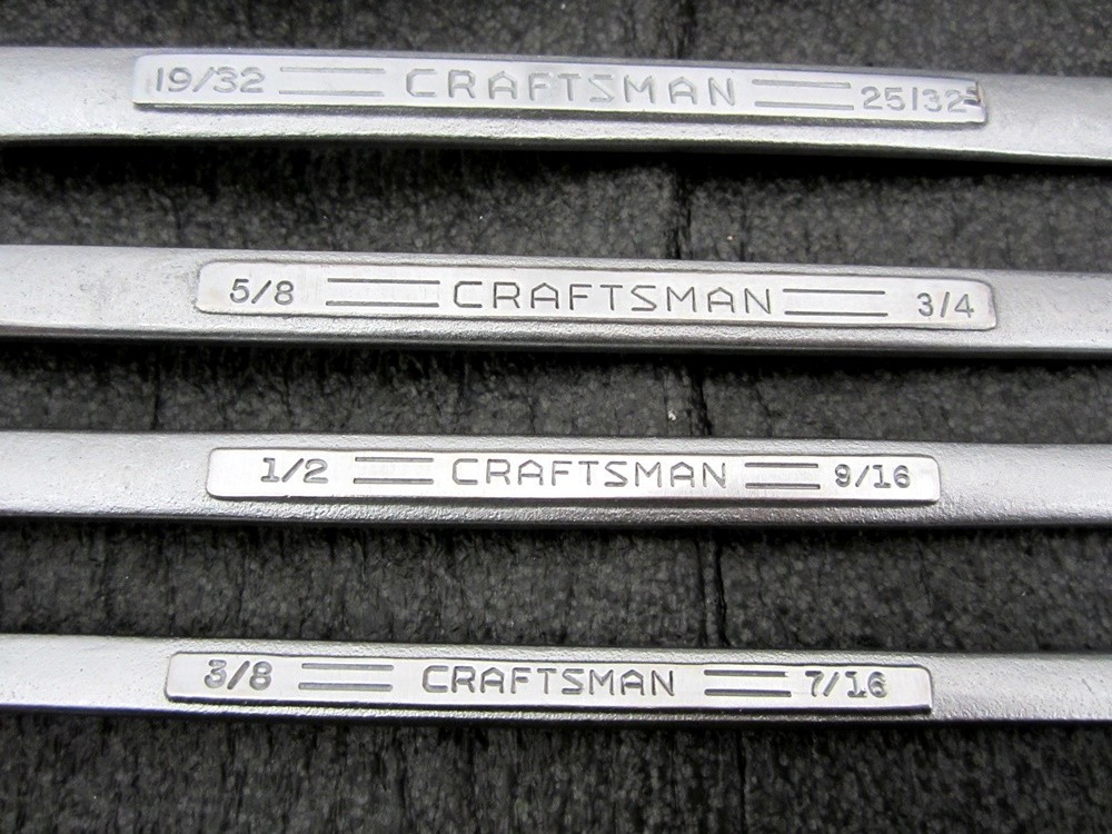 Vintage Craftsman 8pc SAE Box End Offset Wrench Set 3/8" to 1-1/4" USA