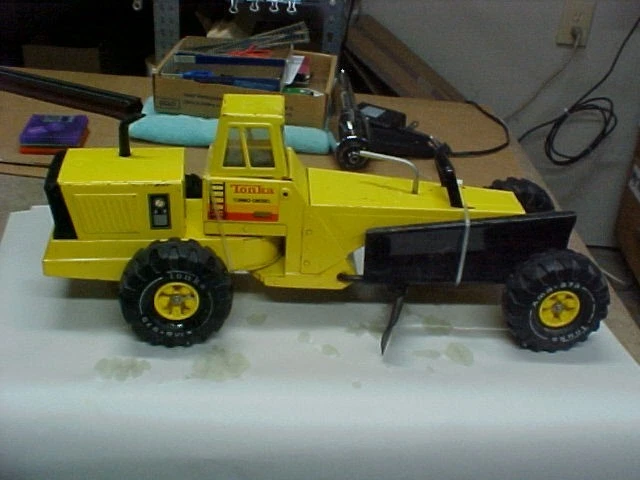 Tonka Orange Road Grader Vintage Manufacture Diecast Construction