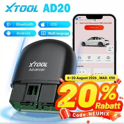 2026 XTOOL AD20 OBD2 Diagnosegerät BT Scanner Fehlercode Auslesegerät Kostenlos