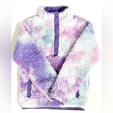 Members Mark Cuddly Sherpa 1/2 Zip Pullover Pastel Pink Purple Blue Size 5/6