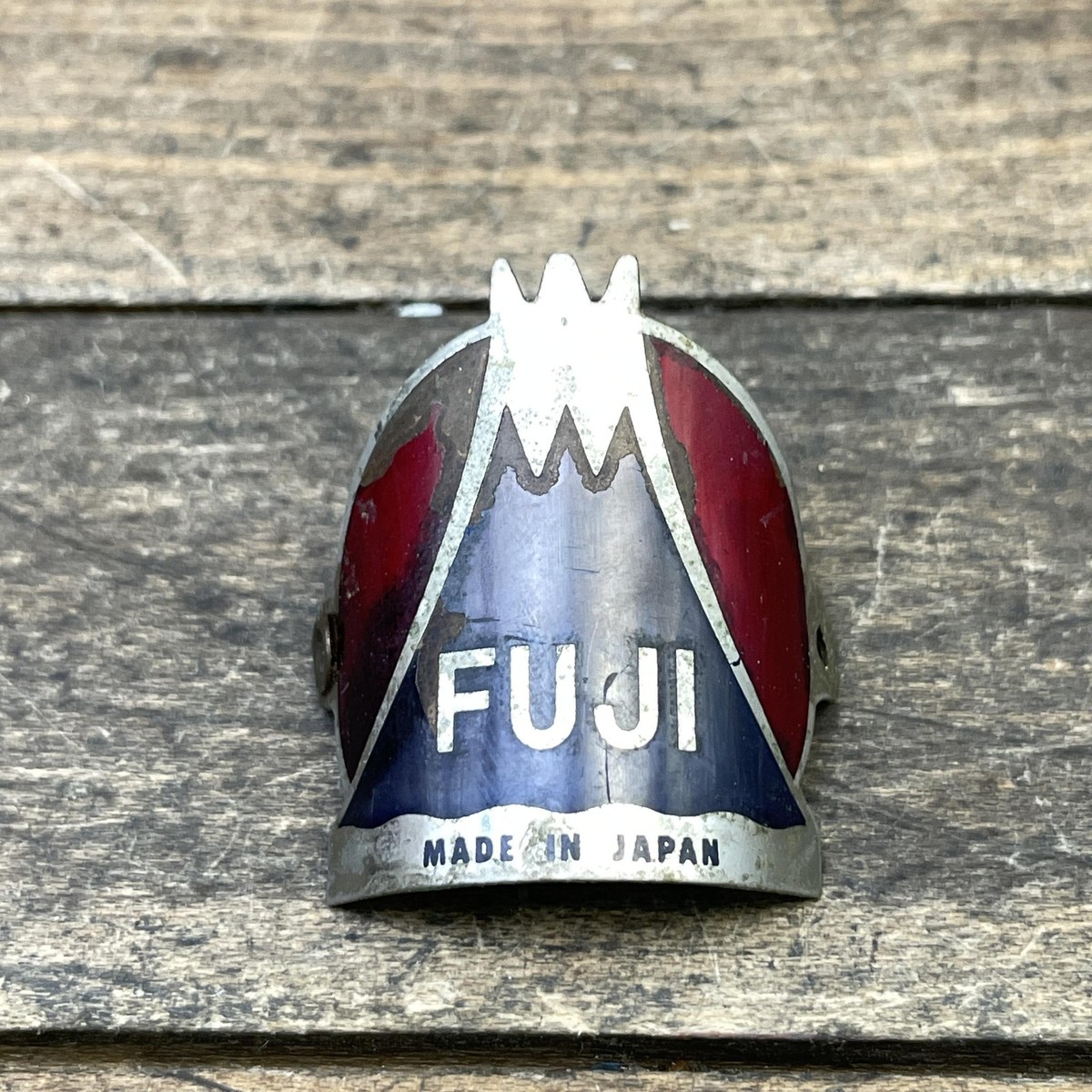 Vintage Fuji Bicycle Head Badge Made In Japan MT Fuji Crest Bike