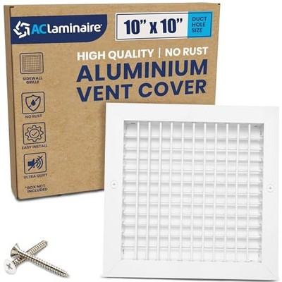 10''x10'' Duct Hole Aluminum Vent Cover - Aluminum Double 10'' x 10'' Duct Hole