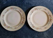 Homer Laughlin Eggshell Georgion Cashmere  TWO Dinner Plates 10"   1940s Vintage