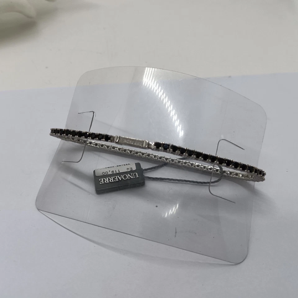 UNOAERRE BRACCIALE da uomo Tennis con zirconi neri in argento 925 (6384) - Immagine 2 di 4