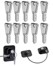 10 Pack Refrigerator Lock Replacement Keys for Fridge Cabinet Silver-10 PACK