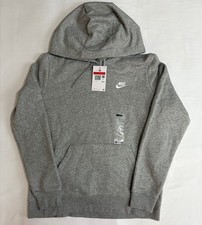 Nike Club Women's Light Gray Hoodie Sz Large Fleece DQ5793-063