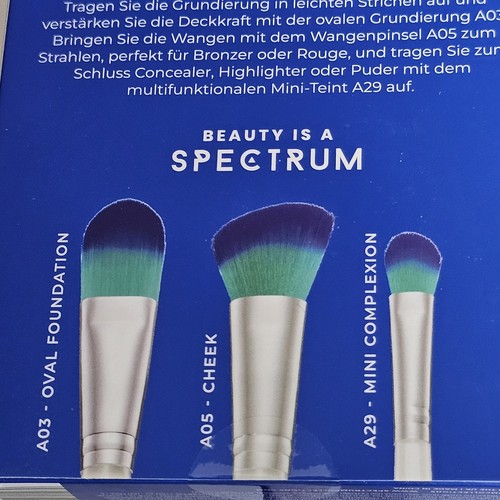 Spectrum Brush Club 3 Piece Face Brush Set - Blue/Green - New in box - Picture 3 of 4