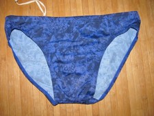 VINTAGE Swimsuit Brief Size MEDIUM Nylon Spandex SWIM Suit BLUE and BLACK