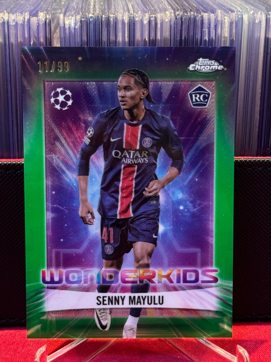 2022-23 Topps Chrome デブライネ サインカード 150シリ 2024-25 Topps Chrome UEFA Senny Mayulu Gold Rookie Auto /50